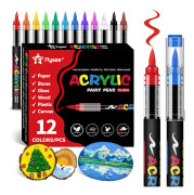 168/120/72/60/48/36/24/12 Färger Direkt Flytande Akrylmarkörer, Konstnärliga Studenter Använder Professionell Färgläggning 12 Colors