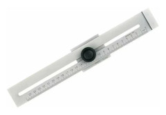 Stainless Steel Marking Ruler, 250mm Metal Measuring Range, 1 Piece - Flat Model, Matte Chrome Finish - Hardened Needle