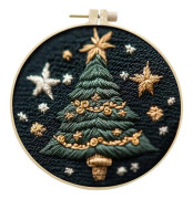 Julbroderikit för vuxna barn DIY Julgran Broderi Hantverkskit Broderityg Tråd Båge Set Gåva för Broderiälskare Nybörjare_YF