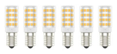 E14 LED-lampor, 5W, (3000K), AC220-240V, flimmerfria, ej dimbara, 300 lumen, 6-pack - (varmvitt, 5W) Energiklass A+