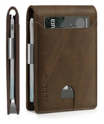 Slim Wallets for Men - Leather Money Clip Men's Wallet - RFID Blocking Pocket Wallet - Minimalist Credit Card Holder with Gift Box
