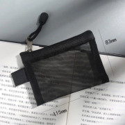 6PACK Nylon Mesh Card Förvaringspåsar Små dragkedjepåsar SVART SVART
