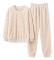 HAUFR Dam Fluffy Fleece Pyjamas Set 2 delar Varm Fleece Pyjamas Set Mjuka nattkläder Långärmade Crewneck fickor Byxor Y Apricot X-Small