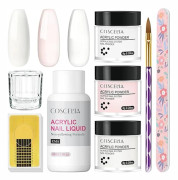 Acrylic Powder Kit for Nails, Transparent/Pink/White Acrylic Powder & Acrylic