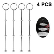 4 Set 3 Tier Cake Stand Hardware,tiered Tray Hardware 3 Tier Cake Stand Silver