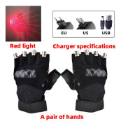 Laddningsbar driven Laser Lampa Scen Ljus Dans Scen DJ Party Shows LED Lysande Handskar