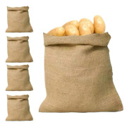 5-pack potatisjutesäckar - 40x60cm. Andningsbara jutesäckar för matförvaring. Lämpliga för kaffebönor, kaffesand och lagergårdar.