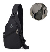 Sling Ryggsäck för Utomhus Cykling Resor Vandring Unisex Svart