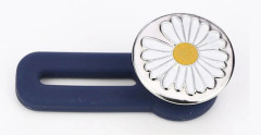 Knappförlängare för byxor, 12st midjeförlängare för damer, Jean Button Extender Midjebandsförlängare Infällbar knapp Small silver daisy-3 12pcs-single