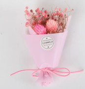 Mini torkad blombukett presentförpackning Skräddarsydd present till alla hjärtans dag jul mors dag Pink