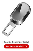 YZ För Tesla Model 3 Model Y Model X Model S Biltillbehör för säkerhetsbältesförlängare Grey