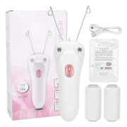 USB Uppladdningsbar Elektrisk Bomullstråd Epilator Ansikts- och Kroppshårborttagningsmaskin Rosa