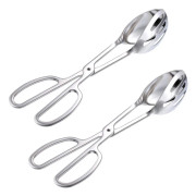 Tänger för kök, salladstång i rostfritt stål, ergonomisk saxform, giftfria, rostskyddande redskap för buffé catering, bekvämt grepp med