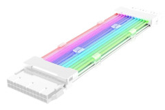 PC- Chassi- PSU Förlängnings RGB Kabel 24Pin PCI-E GPU 8PinX2.8PinX3 Neon-Färg Linje ARGB Streamer- Transfer Adapter 5V3Pin Vit White 24p