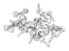 250 st M4 8x16mm Självborrande Skruv Kolstål Vit Zink Sexkantbricka Huvud Metallstål