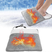 Vinter Fotvärmare USB Uppvärmd Flanell Plysch Kudde Stor 1 Par