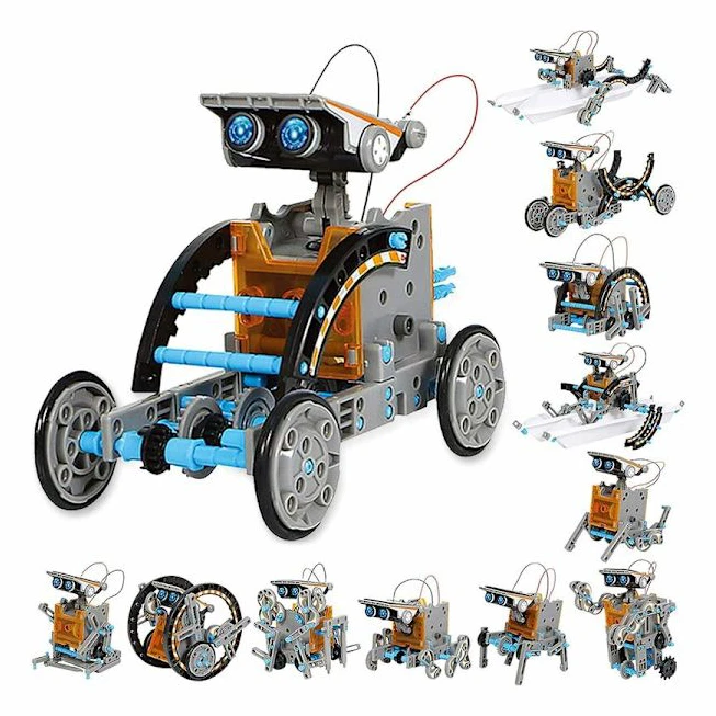 STOL 12 i 1 solrobotleksaker för barn, 190 delar solrobotkit, pedagogiskt vetenskapsbyggset för pojkar och flickor 8-10 år