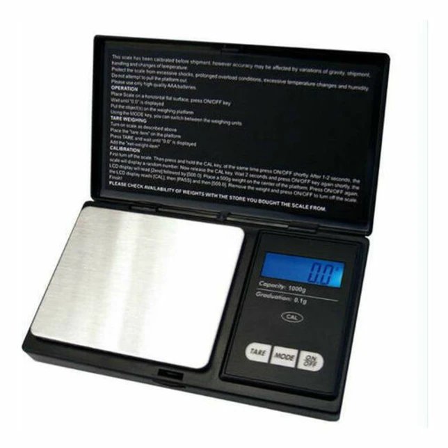 Precisionsvåg, 500g/0.01g, Köksvåg, Precisionsvåg 0.01g, Fickvåg med LCD-display, Liten smyckesvåg, w