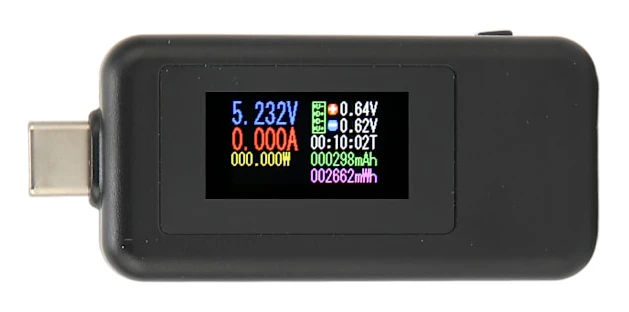 USB-testare Realtidsdetektering IPS HD-skärm Hög noggrannhet Avstängningslagring USB-spänningsmätare