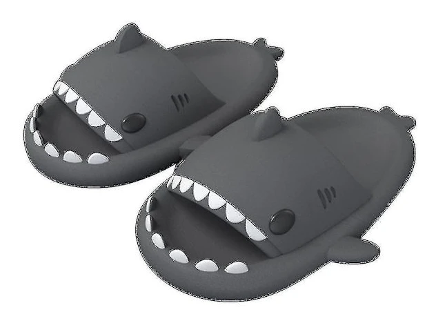 Mode för män och kvinnor Hajtofflor Halkfria sandaler med öppen tå Strandtofflor Söta hajtofflor CNMR drak gray 44-45