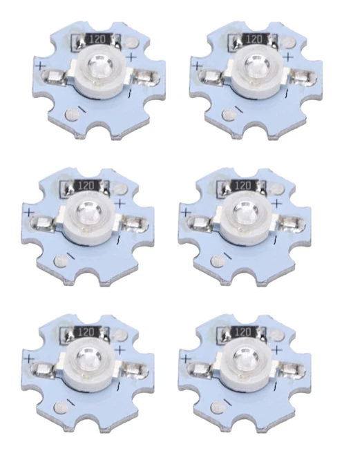 Led Chip Aluminium Led Chip 25 st 0,5W 5V High Power LED Lamp Bead Ljuskälla Chip med aluminiumplatta (UV lila ljus)