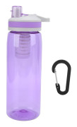 770ml Portable Water Filter Bottle Outdoor Purifier for Camping Hiking Emergency Purple