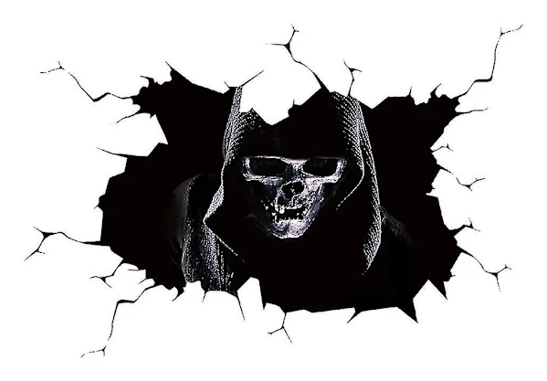 Happy Halloween Tyst Skalle Dekal Fönster Hem Dekoration