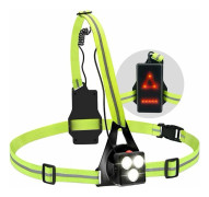 LaBlanc USB-laddningsbar LED-löpljus med reflexremsor, 65° justerbar, lämplig för jogging, promenader och utomhussporter.