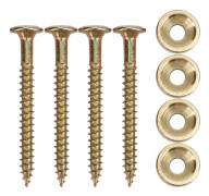 4 Set Gitarrhalsfog Bussningsset Metallhylsa Bult Skruv Tillbehör Elbas Guld