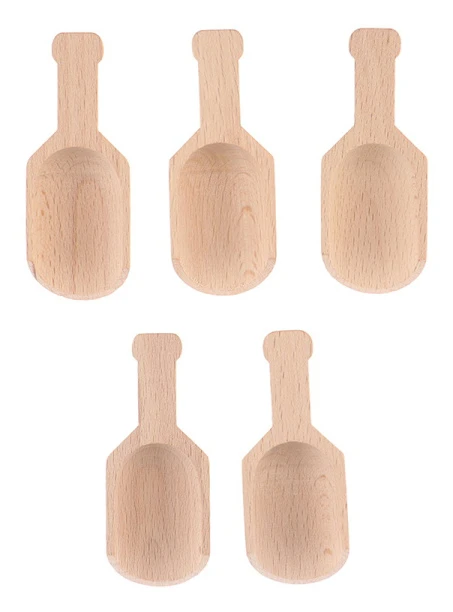 5st 8cm träskopor Badsaltsked Godismjölsked Skopor