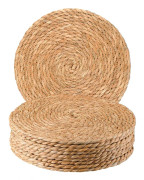 Vävda Underlägg Set om 10, 13\" Boho Rattan Underlägg Runda Naturliga Handvävda Vattenhyacint Underlägg, Farmhouse Underlägg, Rusti Nature 13 inch