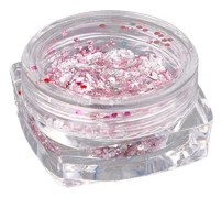 Tinfoil Glitter Dekoration Nagelkonst Paillette Sekvens Manikyr (Röd+Rosa)
