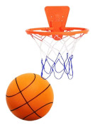 Tyst Basketboll med Korg - Tyst Träningsboll för Inomhusbruk Kompatibel med Barn, Ljudlös Mjukt Grepp Lätt att Spela Basketbollleksak Size 7