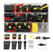352 st Vattentäta HID-kontakter 1/2/3/4-stift 26 Set Bil Elektrisk Kabelkontakt Plugg Lastbil Kabelhärva 300V 12A