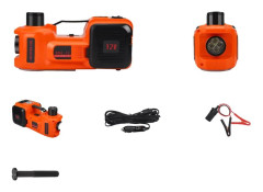 Elbil Domkraft, Inbyggd Uppblåsbar Pump, LED-lampa,Orange