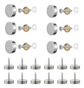 20 Sets Of Silver Mirror Screws, 12mm Mirror Screws Made Of Polished Brass, With Decorative Cap Mirror Nail