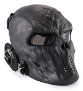 REikirc Helmask för Airsoft med Öronsskydd CS Halloween Cosplay Masker black-gray