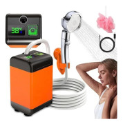 Bärbar Campingdusch – Smart Vattentemperatur, LED-display, 3 Sprutlägen, 6000mAh Uppladdningsbar, IP68 Vattentät