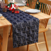 Julbordslöpare Mjuk Plysch Navy blue 13 X 108 Inch