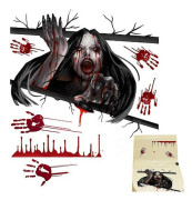 Vattentäta Halloweenfest Tillbehör Fönster Skräck Karaktär Klistermärke Pumpa Spöke Dekal Självhäftande Roliga Rekvisita Skräck Klistermärke