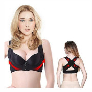 Postural stödjande behå för kvinnor Behå Push Up Ryggstöd Väst Shapewear Toppar X Bröstrem Ryggkorrigering Black XXL