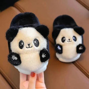 Barns tecknade panda vintertofflor plysch djur varma bomullsskor för pojkar och flickor inomhus fluffiga tofflor a1 26-27 Inner 16.5CM