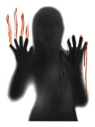 Halloween Dekor Blod Sticker Dörr Fingeravtryck Självhäftande Klistermärken Glas Fönster Vägg Klistermärken för Barn