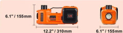 Hydraulisk Domkraft, Elektrisk Motor, Inbyggd Uppblåsningsanordning,Orange