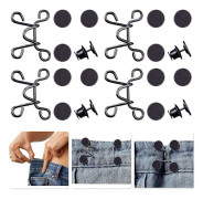 4 Set Byxmidja Åtdragare, Justerbart Midjespänne Set Extra Knapp för Jeans för att Göra Åtdragare Knappjusterare för Byxor Jeans Kjolar Ärmar
