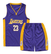 LeBron James No.23 Baskettröja Set Lakers Uniform för barn tonåringar W -