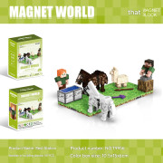 Minecraft magnetisk kub byggkloss modell leksak adventspresent kringutrustning Bo på värdshuset (44 st) Stay at the Inn (44 PCs)