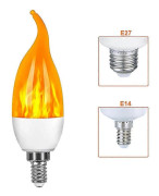 LED-lampa med fladdrande låga, LED-eldsimulering, E14 E27 Ljusstake, 4 Ljuslägen, Kreativ Julstämningslampa, Heminredning, 1 st (FMY) E27 2 pcs