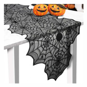 Halloween Bordslöpare, Svarta Spets Spindelvävs Bordslöpare för Halloween Dekor/Fest Middagsbordsdekoration 46 x 183 cm 46 cm B x 183 cm L
