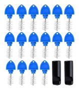 Ölkran Plug Brush 18-pack för fatölkran Lock Pluggar Rengöring Kran Gummi Propp Plug Skydd Ölkran Pluggar (FMY) Blue